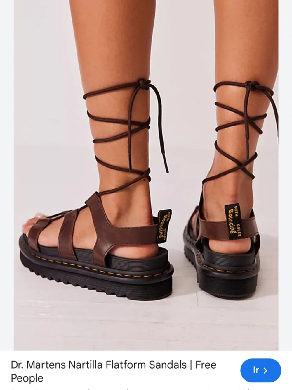 Dr. Martens women size 10 Brown Lace-Up Platform Gladiator Sandals nartilla